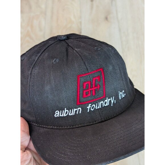 Vintage 90s Black Embroidred Auburn Foundry Club 5 Panel Snapback / USA Made - Picture 6 of 6